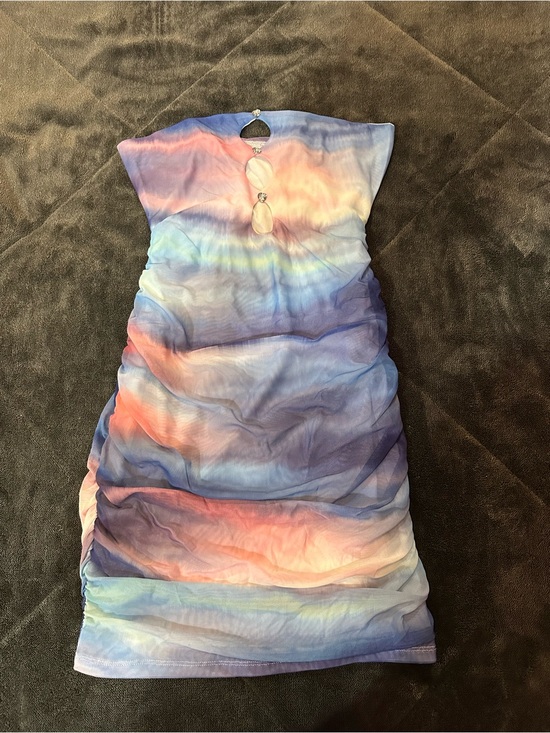 SHEIN Dresses & Skirts - Strapless Ruched Dress in Blue, Pink and Purple
